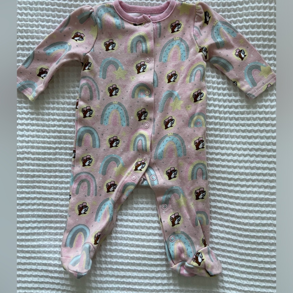 Pink Buc-Ees Sleeper with rainbows